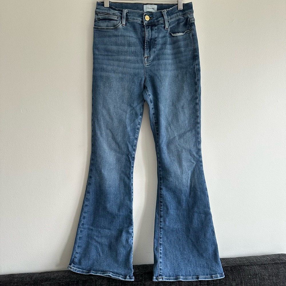 Frame Le Pixie High‎ Denim Flare Jeans 28